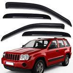 Lightronic WV94243 Outside-Mount Side Window Visor Deflector Rain Guard, Dark Smoke, 4-Pieces Set, Fits 2005-2010 Jeep Grand Cherokee