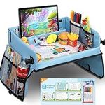 COOLJOY Travel Tray Kids Travel Tray, Play Tray with Transparent Erasable Surface - Lots of Storage Space - Multifunctional Activity Tray for Kids Boys Girls, Learning Educational Toys for 3+