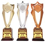 AARK INDIA 1st,2nd & 3rd Place Winner Trophy for Competition/Match/Sports/Event/School/College (Set of 3 Trophies) PC002206