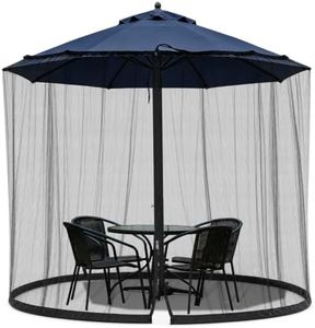 WANRU 7.5-13FT Mosquito Netting for Patio - Mosquito Net for Patio Garden and Outdoor Umbrellas with Zipper and Adjustable, Umbrella Netting for Outdoor Umbrellas