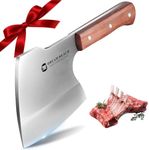 Dream Reach Meat Cleaver Knife Heavy Duty Bone Chopper Stainless Steel Butcher Axe Bone Cutting Knife Hand Forged Butcher Knife Meat Bone Cleaver Knife for Kitchen Outdoor BBQ