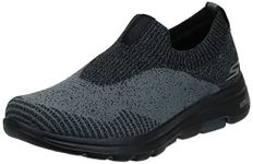 Skechers Men's GOwalk 5 - Stretch Fit Athletic Slip-On Casual Loafer Walking Shoe, Black/Charcoal, 11.5