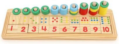 Boxiki kids Wooden Number Blocks. Educational Toy to Boost Kids Intelligence - Montessori, Kindergarten & Preschool Top Choice for Age 3+ Years