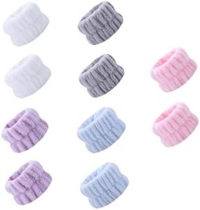 10 Pcs Face Washing Wristbands,Washband for Washing Face, Spa Wrist Washband Microfiber Wrist Wash Towel Wristbands for Washing Face Absorbent Wristbands Wrist Sweatband for Women Girls