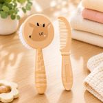 Adore Jungle Fun Brush and Comb Set | Newborn Scalp Grooming Product for Infant Toddler Kids & for New Born Children (Dear)