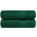 Ample Decor Hand Towels 18 X 28 Inch 600 GSM 100% Cotton, Premium Soft Absorbent - 2 Pcs Green