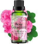 Esslux Geranium Essential Oil - 100% Pure & Natural Rose Geranium Oil for Skin & Hair | Calming Aromatherapy Oil for Diffuser, Soap Making, and DIY Projects | Perfect for Stress Relief (30ml)