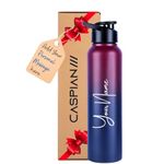 CASPIAN /// Hike Stainless Steel Customize Sipper Water Bottle (CUS-Midnight Crimson 1 Litre, Set of 1)| Leak Proof Thunder for Fridge Home Office Travel School Kids Boys Girls Adults Sports Gym Yoga