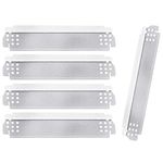 Rejekar 14.6 inches Heat Plates for Home Depot Nexgrill 5 Burner 720-0888, 720-0888N Gas Grill, Stainless Steel Grill Heat Shield Tent, Flame Tamer, Burner Cover, Flavor Bar Parts, 5 Pack