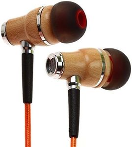 Auriculares Symphonized NRG 2.0 con cancelación de ruido, cable resistente, micrófono y construcción de madera naranja