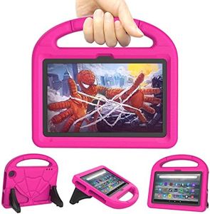 All-New Fire 7 Tablet Case (12th Generation, 2022 Release) - DICEKOO Lightweight Shockproof Kid-Friendly Cover with Handle & Kickstand for Kindle Fire 7 Kids Tablet - Pink