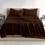 California King Sheets 600-Thread-Count Egyptian Cotton 4 Piece Sheet Set for Cal-King Bed Super Soft, Breathable and Cooling Sheets with 15" Deep Pocket Calking Sheets, Chocolate Solid