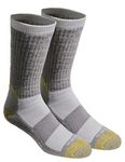 Dickies Men's Kevlar Reinforced Steel Toe Crew Socks, Grey (2 Pairs), Shoe Size: 6-12