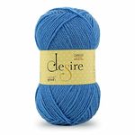 Ganga Acrowools Desire Hand Acrylic Knitting And Crochet Yarn. Pack Of 1 Ball - 100 Gm, Blue Shade No - Dsr032