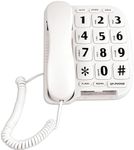 JeKaVis JF11W Big Button Corded Phone for Elderly Amplified Phones for Hearing Impaired Seniors with Loud Handsfree Speakerphone