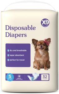 X9 Disposable Female Dog Diapers Small 64 Count, Leak-Proof, Breathable, Super Absorbent, Elastic Waist, for Incontinence, Heat, Period and Potty Training