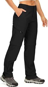 Women Hiking Pants Convertible Quick Dry Waterproof Zip Off Lightweight Outdoor Travel Safari Camping Waterproof Pants,2192,Black,US 10