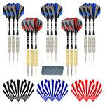 linkvisions Steel Tip Darts Set 18 Grams 12 Pack Steel Barrels