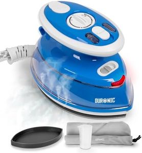 Duronic Travel Iron SI3 BE Mini Iron, 35ml Tank, Steam Iron, 400W Lightweight Portable Iron, Compact, Variable Heat Settings For Holiday Quilting Patchwork Applique Craft Blue