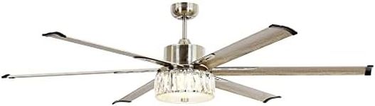 Parrot Uncle Ceiling Fans with Lights and Remote 65 Inch Large Ceiling Fan with Light Big Outdoor Ceiling Fans for Patios with LED Light, Nickel