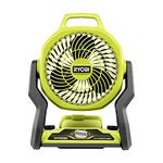 RYOBI ONE+ 18V Cordless Hybrid WHISPER SERIES 7-1/2 in. Fan (Tool Only), GREEN (PCL811B)