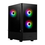 GAMDIAS TALOS E3 Gaming pc case, Mid-Tower ATX Case, Tempered Glass Panel, 3 Built-in 120mm ARGB Fans, Tool-Free Installation Tempered Glass Window, Supports Motherboards up to ATX, Power Cover Design