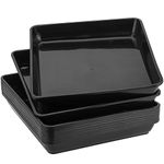 JOIKIT 10 PCS 10 x 10 Inch Square Plant Saucer, Plastic Plant Saucer Drip Tray, Square Flower Pot Tray for Indoors and Outdoor Plant Pots, 1.38 Inch Deep, Black