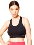 Clovia Women's Polyester Medium Impact Non-Padded Wirefree Full Cup Sports Bra (BR2158P13_Black_L)