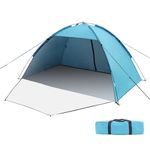 Beach Tent, Portable Beach Camping Tent for 3-4 Person Anti-UV 50+ Sun Shelter Tent with Extended Zippered Porch for Family Kids Baby Outdoor Picnic,Beach, Garden, Camping, Fishing