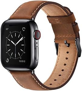 SUNFWR Leather Bands Compatible with Apple Watch Band 42mm(Series 3 2 1) 44mm 45mm 46mm 49mm for Men Women, Top Grain Genuine Leather Replacement Strap for iWatch Ultra 2, Ultra, SE2, SE, Series 10 9 8 7 6 5 4 3 2 1