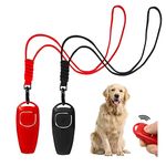 AYNKH 2 Pack Professional Dog Training Set, Combined Whistle and Clicker Ultrasonic Recall Obedience Training with Lanyard for Effective Barking Control Indoor Outdoor Pet Communication Tools