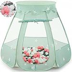 Celadon Kids Ball Pit for Toddlers with 50 Balls, Princess Play Tent for Girls, Pop Up Toys for Kids Indoor Outdoor Playhouse with Carry Bag (50 Balls Included)