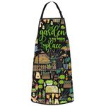 WZMPA Gardening Apron With Pockets Gardener Gifts The Garden Is My Happy Place Adjustable Apron For Gardener Florist, Happy Place F Ap