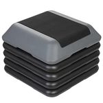 Smartxchoices 16 Inch Adjustable Aerobic Stepper Exercise Workout Step Platform Bench with 4 Risers 4"-6''-8''-10''-12' Height for Home Gym Fitness Training High Step Aerobics Platform