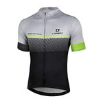 LAMEDA Men's Cycling Jerseys Breathable Short Sleeve Bike Top Shirt Team Mountain Bicycle Breathable Sports Clothing Full Zipper Bicycle Jacket with Pockets for Men Summer S Grey