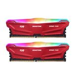 【RGB DDR4 RAM】 GIGSASTONE Game PRO 32GB Kit (2x16GB) DDR4-3200MHz PC4-25600 CL16-20-20-40 Intel XMP 2.0 AMD Ryzen 1.35V UDIMM 288 Pin Unbuffered Non ECC High Performance Gaming Desktop Memory -Red