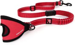 EzyDog Handy 48 Bungee Dog Leash - The Best Hands-Free Running Leash Training Lead with Superior Control and Reflective Stitching - Zero Shock Shock-Absorbing Technology (Adjustable 36” - 48”, Red)