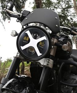 Vagary 7-inch LED X-Style Motorcycle Headlight with White/Amber DRL Bullet Classic/Standard Motorcycle & THAR CARS 7 INCH
