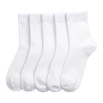 Women Casual Socks Bamboo Thin sock Ankle Breathable Odor Resistant Sock 5 Pairs (White, Large)