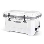 Igloo White IMX 70 Qt Lockable Insulated Ice Chest Injection Molded Cooler with Carry Handles