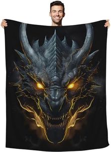 Huke Dragon Gifts Blanket, Cool Black Gold Dragon Blanket, Dragon Gifts for Men/Women/Teens/Kids/Boys/Girls, Plush Dragon Throw Blanket, Gifts for Dragon Lover, Cool Ideas,50"X40"