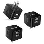 3Pack USB Wall Chargers, 2.4A Dual 