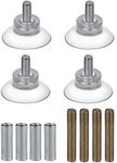 goodxy Set of 4 Rubber Strong Suction Cup Replacements for Glass Table Tops with M6 Extension Screw