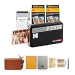 KODAK Mini 2 Retro 4PASS Portable Photo Printer (2.1x3.4 inches) + 68 Sheets Gift Bundle (8 Initial Sheets + 60 Sheets Pack), Black