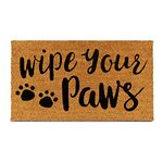 Pure Coco Coir Doormat with Heavy-Duty PVC Backing - Wipe Your Paws - Pile Height: 0.6-Inches - Size: 18-Inches x 30-Inches - Perfect Color/Sizing for Outdoor/Indoor uses.