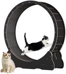 LCFALO Cat Exercise Wheel, Treadmill Anti-Pinch Running Wheel, Cute Cat Furniture, Indoor Workout Game Fitness