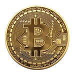 Lux-In GmbH Bitcoin coin made of metal, covered with genuine gold, collector coin with protective cover