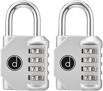 4 Digit Combination Locks 2 Pack - Weatherproof Padlock with Code - Combination Lock for Locker, Gym, Outdoor Gate, Storage Shed, Fence Gate & Bike Lock - Keyless, Easy to Set, Reset - New Silver