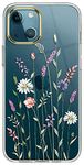 luolnh Compatible with iPhone 14 Case with Flowers,for Girly Women,Shockproof Clear Floral Pattern Hard Back Cover for iPhone 14 6.1 inch 2022 -Wildflower