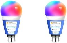 meross Smart Bulb Alexa Light Bulb B22 Works with Apple Homekit, Alexa, Google Home,Voice Control Dimmable Multicolor LED Light Bulb 9W (60W Equivalent), 2 Pack